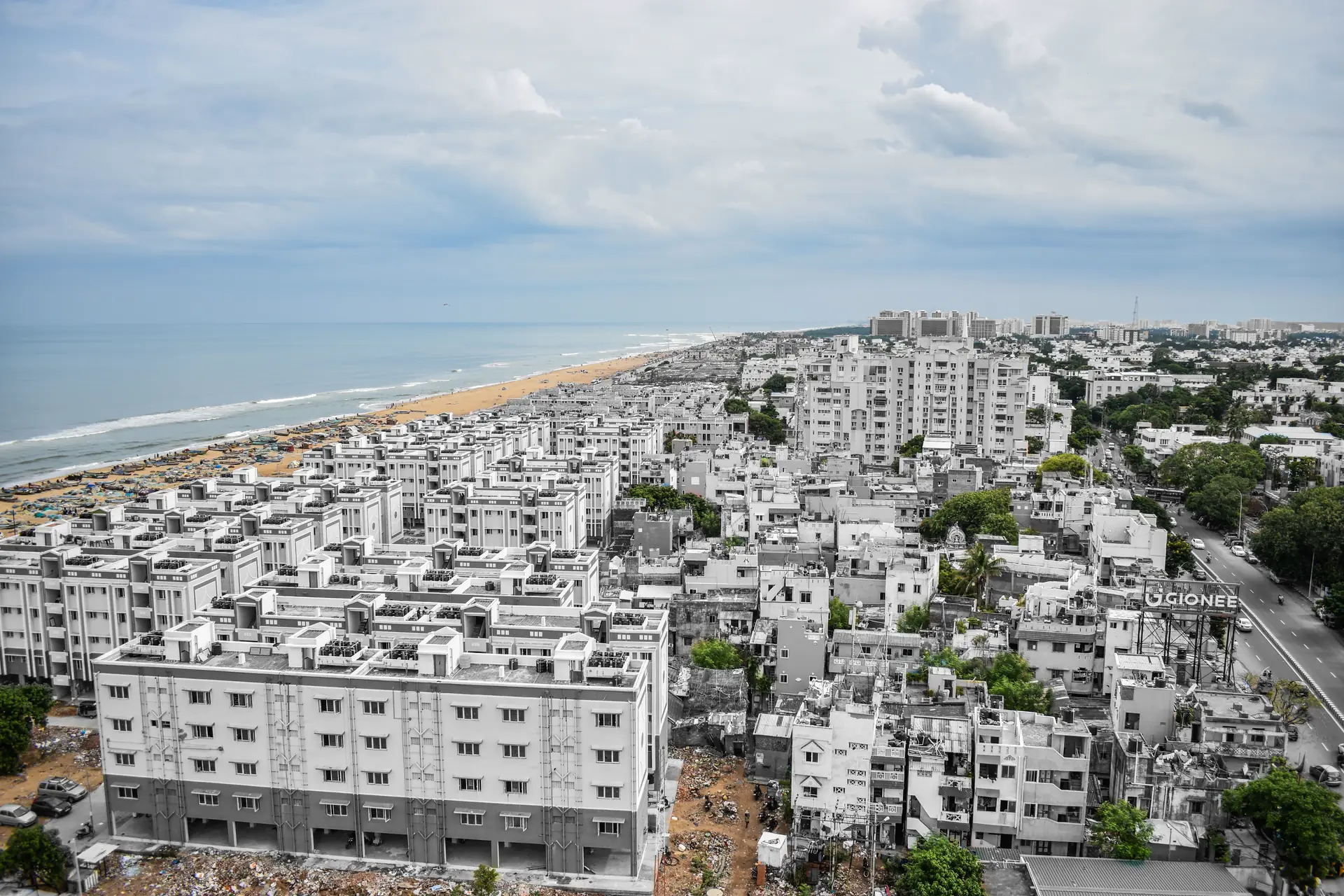 Buildings near Marina Beach, Chennai